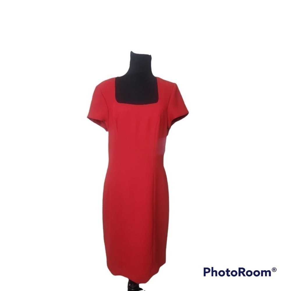 Liz Clairborne Short Sleeve Dress Red Sz 10 Group Dress Essentials
